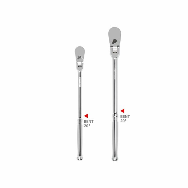 Tekton 3/8, 1/2 Inch Drive Flex Head Bent Handle Long Ratchet Set, 2-Piece 12, 14 in. SRH99203